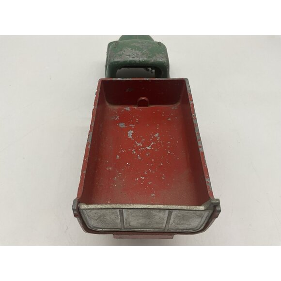Hubley Vintage Diecast Green And Red #469 476 Kiddie Toy Dump Truck 9" Long x 3" - Picture 8 of 15